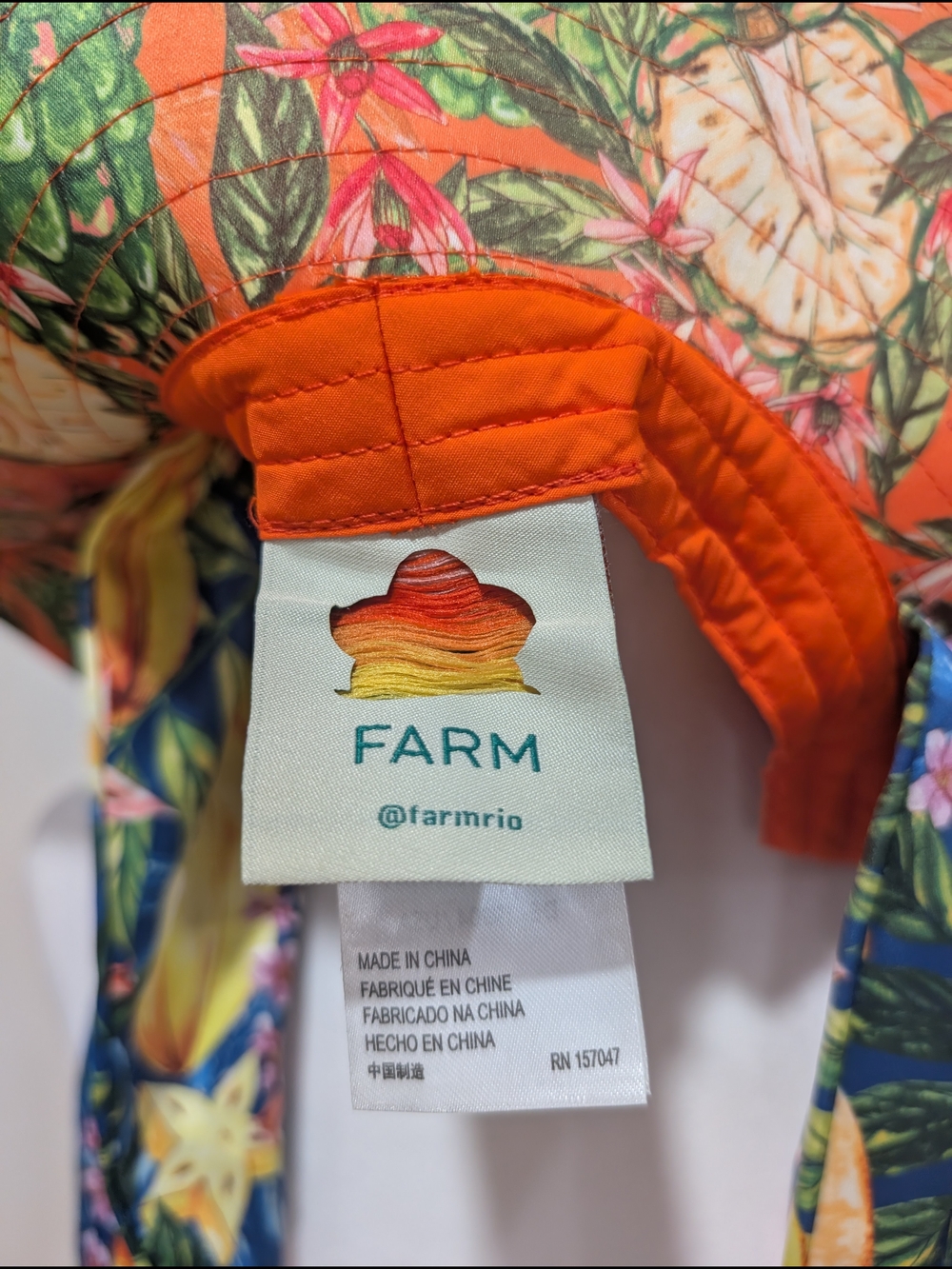 FARM RIO Floral Sun Hat with Ties - Multi-Color One Size - Picture 3 of 6